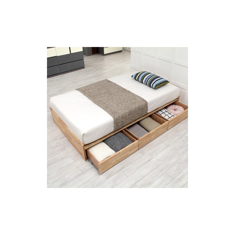 리퍼 린 무헤드 슈퍼싱글 침대프레임 원목 침대