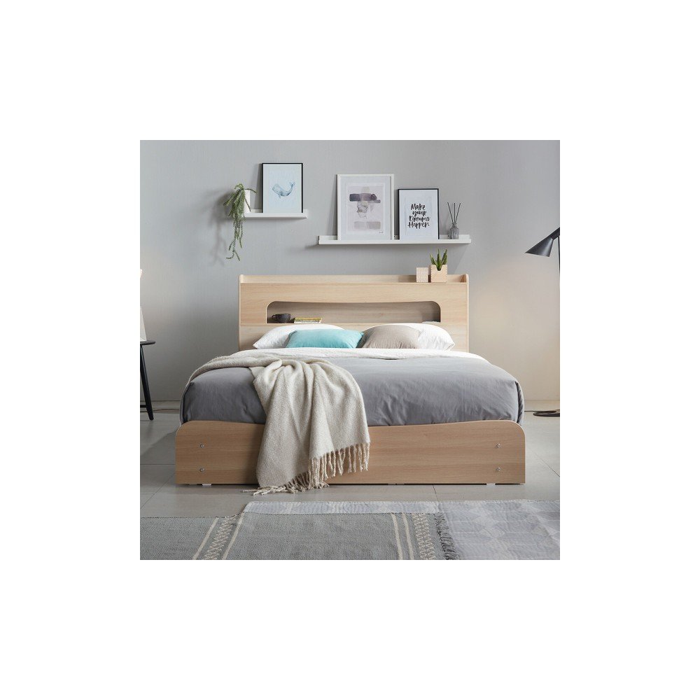 베스트 LED 수납침대 / 편백 수납헤드 원목 침대 슈퍼싱글 퀸 매트리스 서랍 침대 사은 행사