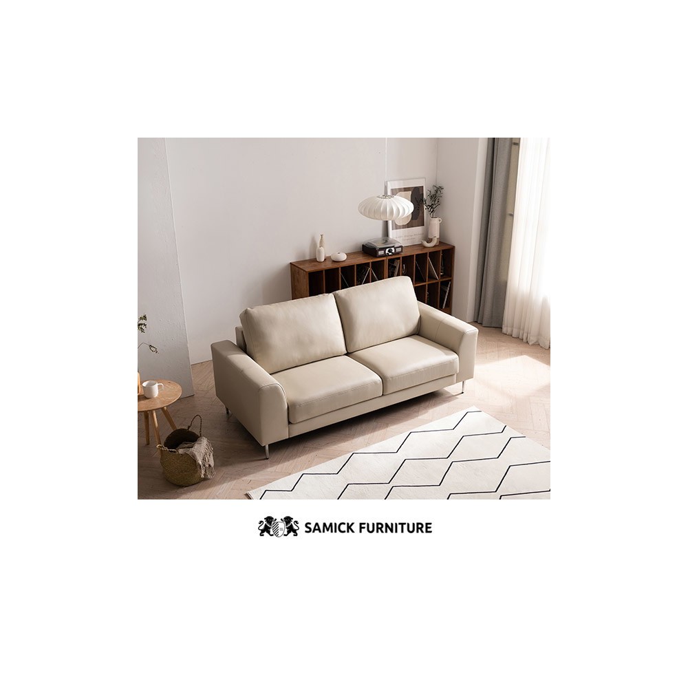 삼익가구 무이 천연소가죽 3인용 소파(스툴제외)