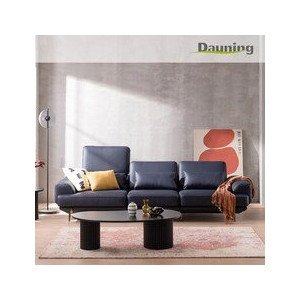 다우닝 주드 3.5인 리프트업 전체 통가죽 소파+스툴 (색상:딥그린)