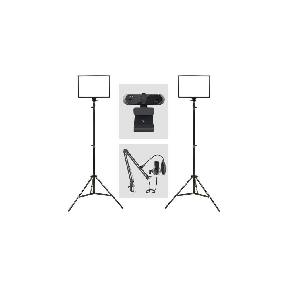 [오토케] PC개인방송장비 세트 B5 투스탠드 큐브라이트45 LED 조명 2개/앱코 APC930/FIFINE T590